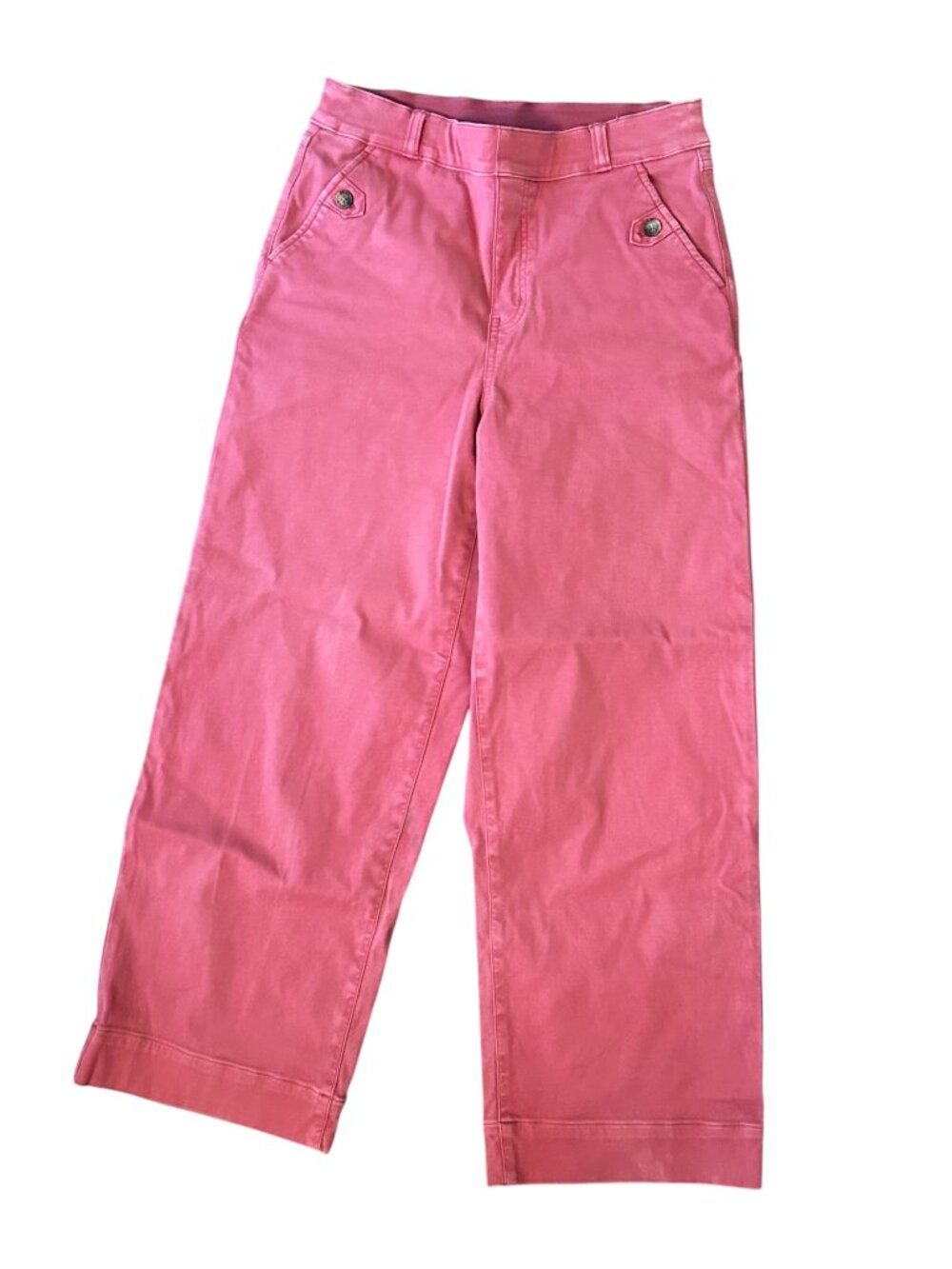 Spanx Stretch Twill Cropped Wide Leg Pull On Pants Size Medium Size 6 Size 8